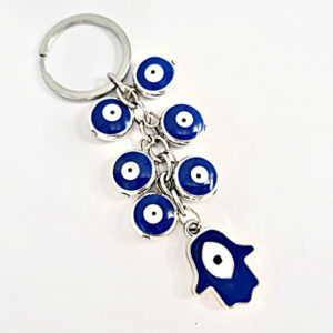 Blue Hamsa Hand Key Ring