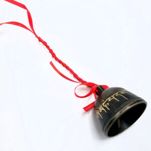 Brass Bell OM Mani Padme Hum Black