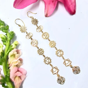 Brass Chakra Symbol Earrings