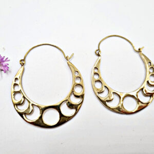 Moon Phase Earrings Brass
