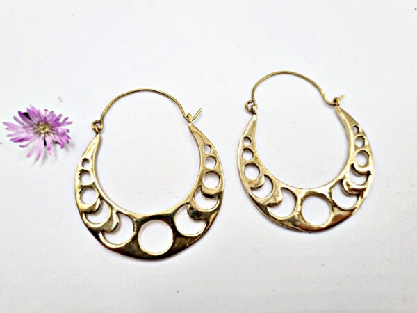 Moon Phase Earrings Brass
