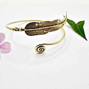 Feather Bangle (Brass)
