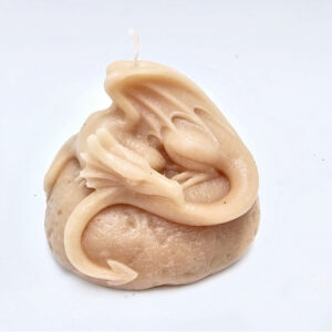 Tan Dragon On A Rock Candle (7cm)