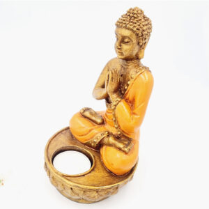 Orange Buddha Candle Holder (18cm)