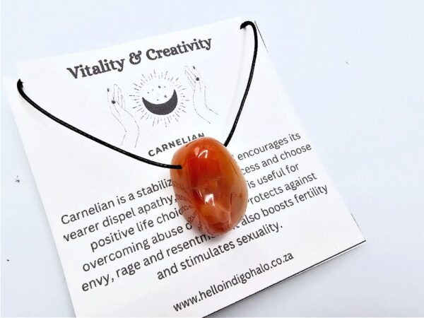 Carnelian Tumbled Stone Necklace (Creativity)