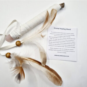 Crystal Healing Wand with feathers