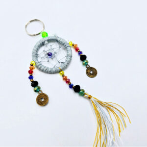 Dream Catcher & Lucky Coin Keyring (Blue)