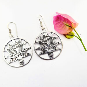 Earrings Round Lotus