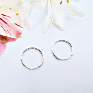 Round Hoop Earrings (925 Silver) 14mm