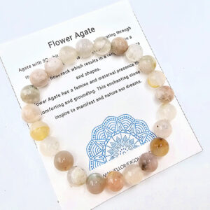 Flower Agate Bangle (8mm)