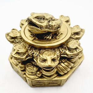 Gold Money Frog With 8 Small Frogs