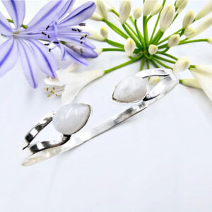 Rainbow Moonstone Goddess Bangle