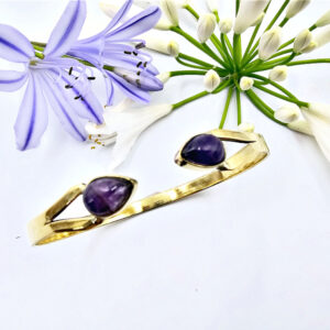 Amethyst Goddess Bangle (Brass)