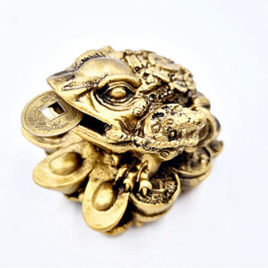 Gold Money Frog on Coins Statue (Attracts Wealth)