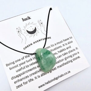 Green Aventurine Tumbled Stone Necklace (Luck)