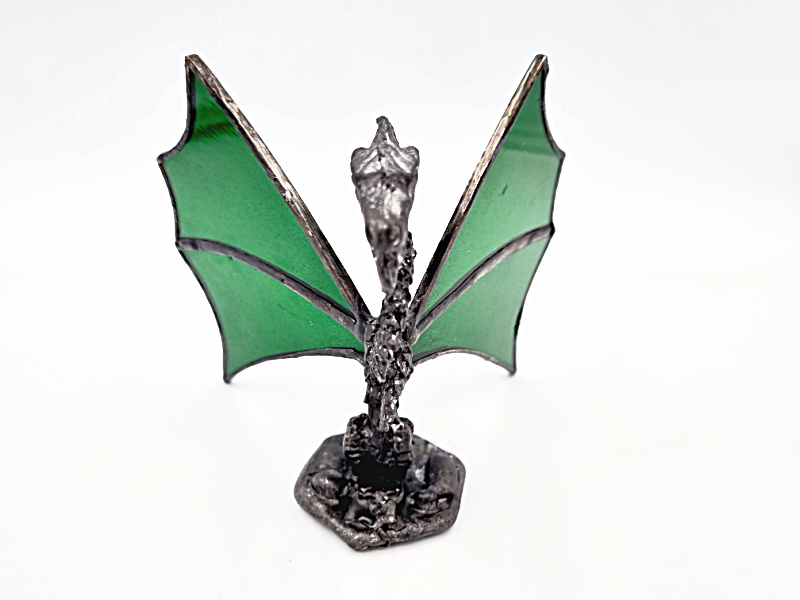 *Green Standing Stained Glass Dragon (10cm) *Green Standing Stained Glass Dragon (10cm) - Image 2