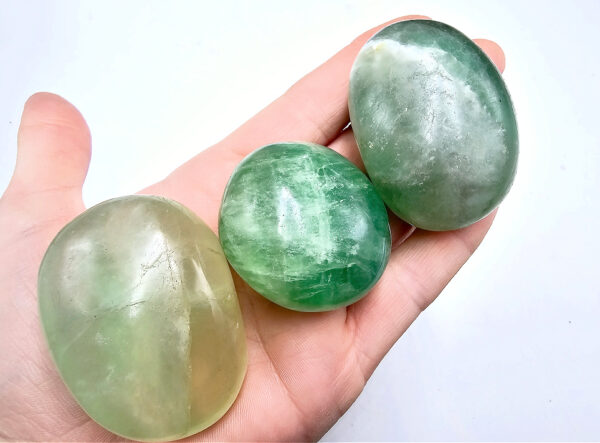 Fluorite Palm Stones Emerald Green