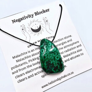 Green Malachite Tumbled Necklace (Negativity Block)