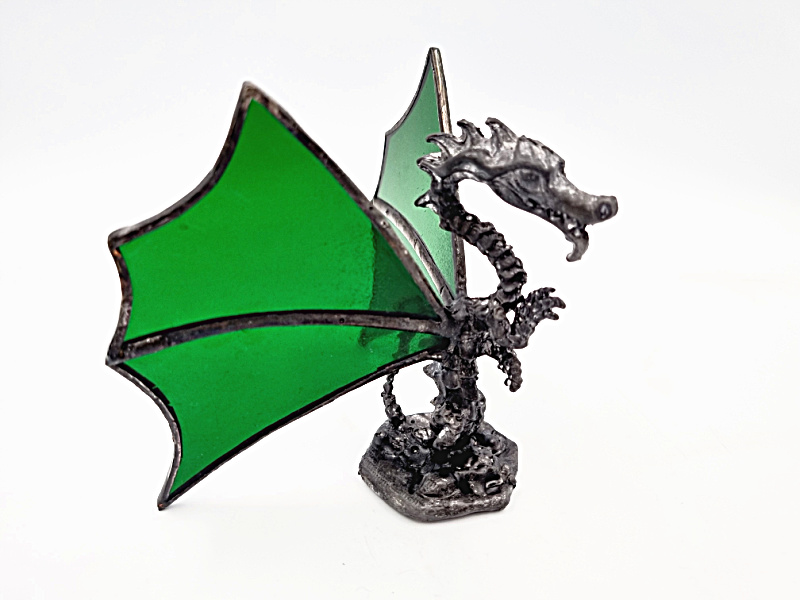 *Green Standing Stained Glass Dragon (10cm) *Green Standing Stained Glass Dragon (10cm)