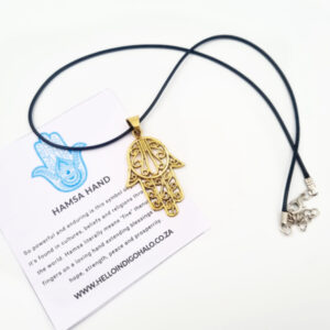 Hamsa Hand Brass Necklace