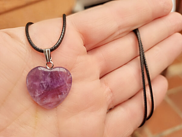 Amethyst Heart Necklace (1.5cm) - Image 2