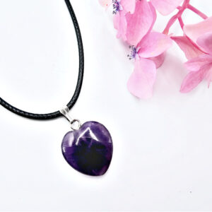 Amethyst Heart Necklace (1.5cm)