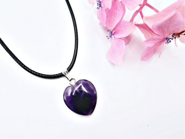 Amethyst Heart Necklace (1.5cm)