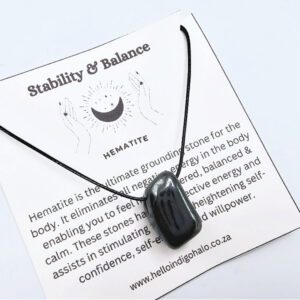 Hematite Tumbled Stone Necklace (Balance)