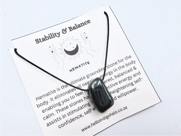 Hematite Tumbled Stone Necklace (Balance)