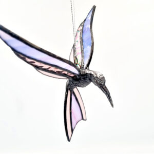 Stained Glass Purple Humming Bird (16cm)