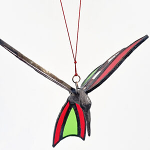 Stained Glass Red Humming Bird (16cm)