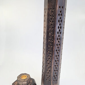 Vertical Wooden Incense Box (Round)