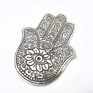 *Hamsa Hand Incense Holder Metal (10cm)