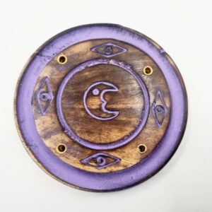 *Wooden Round Incense Holder Purple
