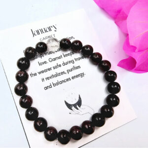 January Birthstone Bangle Garnet (8mm)