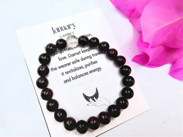 January Birthstone Bangle Garnet (8mm)