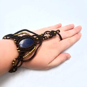 Macrame Hand Bracelet Brown (Lapis Lazuli)