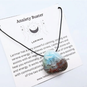 Necklace Tumbled Larimar (Anxiety Buster)