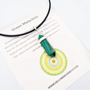 Mini Green Malachite Crystal Necklace (925 Silver)