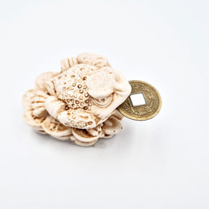 Mini Money Frog Statue White 4cm
