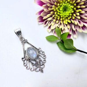 Moonstone Lattice Pendant (925 Silver)