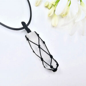 *Selenite Braided Point Necklace