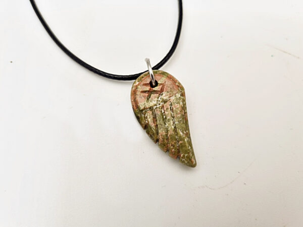 Angel Wing Unakite Necklace