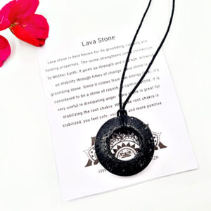 Round Lava Stone Necklace (Grounding)