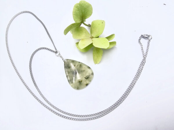 Prehnite  Tear Necklace - Image 2