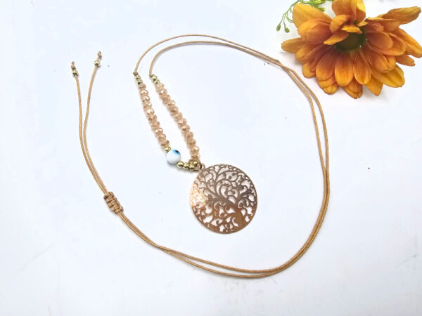 Tree Of Life Necklace Tan Evil Eye (Gold) - Image 2