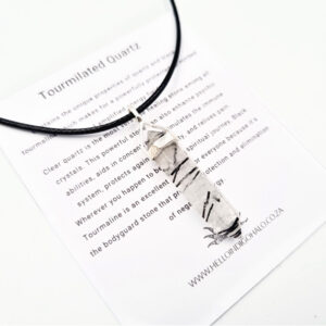 Tourmilated Quartz crystal Necklace (925 Silver)