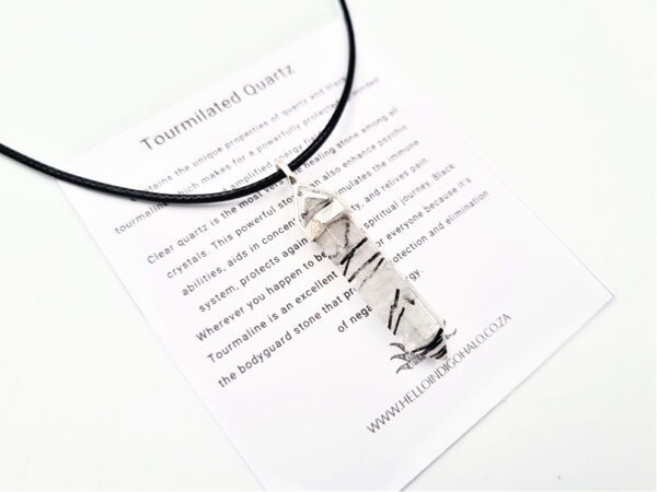 Tourmilated Quartz crystal Necklace (925 Silver)