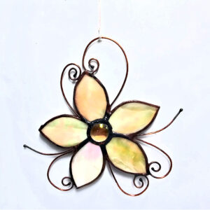 Stained Glass Flower Orange