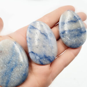 Blue Quartz Palm Stones (6cm)